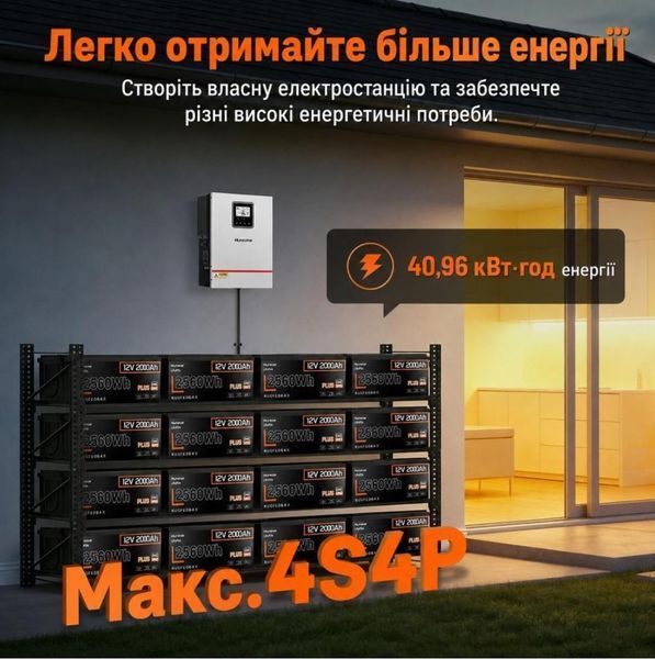 Акумулятор Humsienk 12 В 200 А&middot;год LiFePO₄ 237589 фото