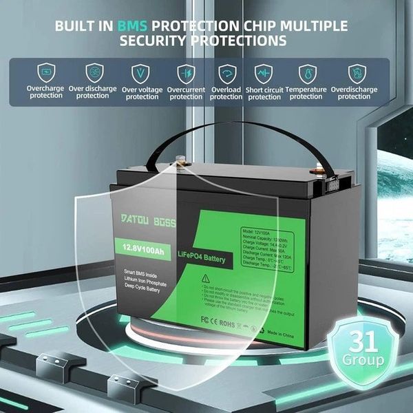 LiFePO4 12V 100Ah Акумулятор Datouboss, BMS, 1280Wh 17084 фото