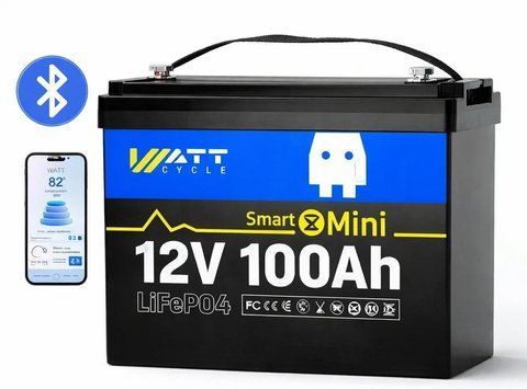 LiFePO4 12V/100Ah Акумулятор WattCycle Mini з Bluetooth Smart BMS для резервного живлення 17116 фото