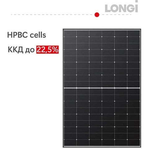Сонячна батарея 435Вт /Solar PV panel 435W, HPBC Hi-MO 6, LR5-54HTH-435M, LONGi 19,89311 фото
