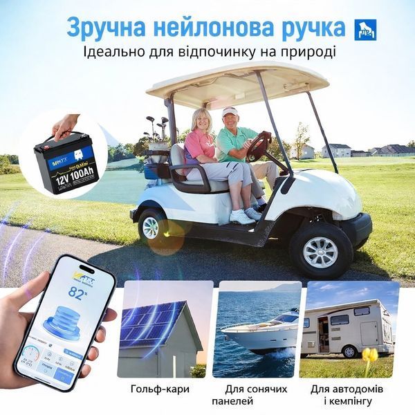 LiFePO4 12V/100Ah Акумулятор WattCycle Mini з Bluetooth Smart BMS для резервного живлення 17116 фото