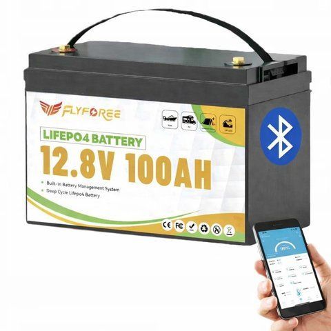 Акумулятор FLYFOREE LiFePO4 12 V / 100 Ah (1280 Wh) з Bluetooth для систем безперебійного живлення (UPS) вдома 17111 фото