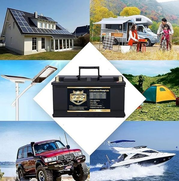 Акумулятор PUPVWMHB LiFePO4 12 В 100 А&middot;год. з Bluetooth, зарядкою, BMS для резервного живлення 17118 фото