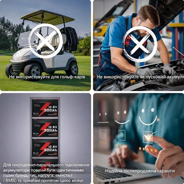 Акумулятор LiFePO4 12V 300Ah Idzlldi з BMS &ndash; 3.84 кВт&middot;год для інвертора, будинку, квартири, резервного живлення 17124 фото