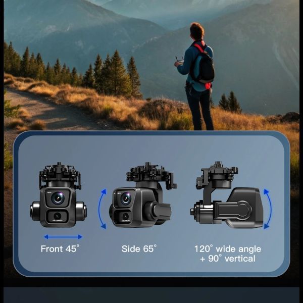 Квадрокоптер KF100 MAX з 4K камерою, GPS, лазерним обходом, 3-осьовим підвісом, пультом з екраном, до 6 км, FPV, EIS стабілізація KF100MAX фото