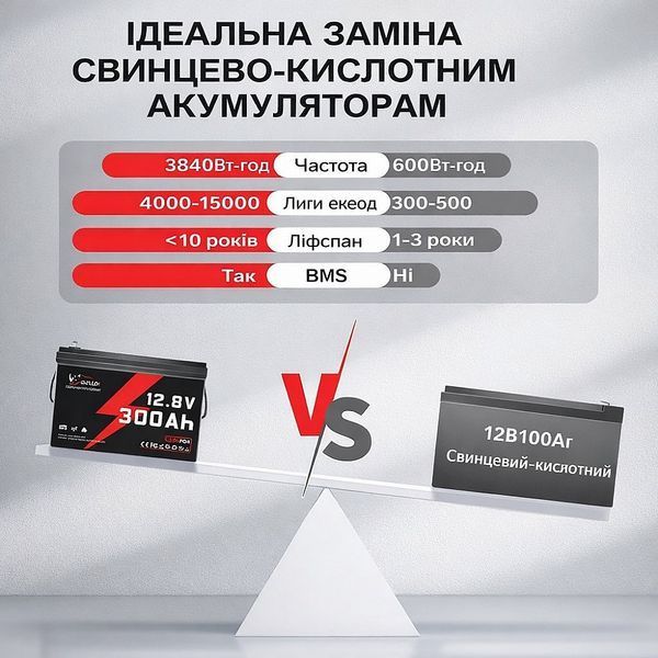 Акумулятор LiFePO4 12V 300Ah Idzlldi з BMS &ndash; 3.84 кВт&middot;год для інвертора, будинку, квартири, резервного живлення 17124 фото