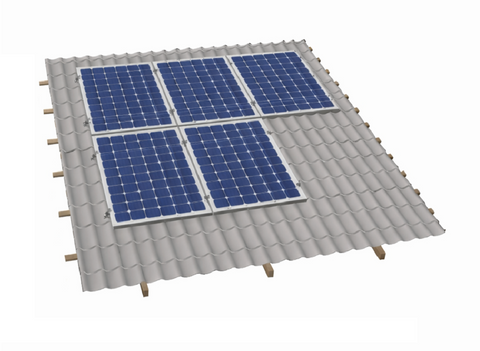 Система кріплень для 5 сонячних панелей 30 мм AXIOMA Energy алюміній 6005 T6 та нержавіюча сталь (паралельно даху) СОМ5-А фото