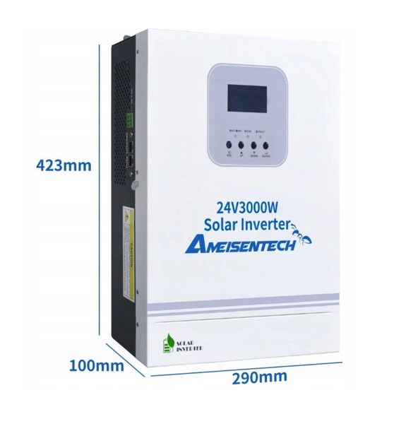 Гібридний інвертор Ameisentech 3 кВт WiFi 24В 100А для LiFePO4 АКБ та сонячних панелей 30668 фото
