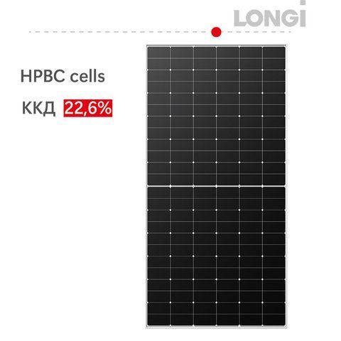 Сонячна батарея 585Вт /Solar PV panel 585W, HPBC Hi-MO 6, LR5-72HTH-585M, LONGi 19,895 фото