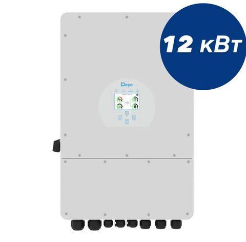 Гібридний трифазний інвертор DEYE SUN-12K-SG05LP3-EU-SM2 12 кВт | 48 В, 2 MPPT, Wi-Fi, IP65 D.SUN12K фото