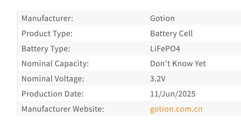 Акумуляторна комірка GOTION 52Ah LiFePO4 3.2V | елемент для складання батареї 12В 24В 48В | BMS сумісність E52 фото