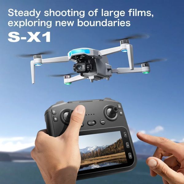 Квадрокоптер S-X1 Max з GPS і 4K камерою, пульт з екраном, EIS, 5G Wi-Fi, до 3 км SX1 фото