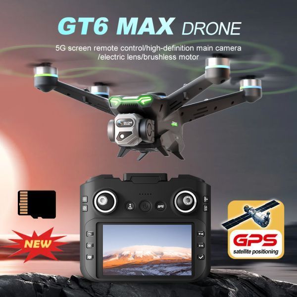 Квадрокоптер GT6 MAX з RC-пультом, FPV камерою HD, складаний дрон для початківців, дальність до 1,5 км, час польоту до 15 хв GT6MAX фото