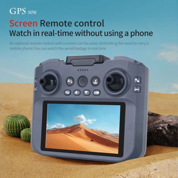 Квадрокоптер S158 MAX Радіокерований дрон з пультом з екраном GPS FPV 4K до 2 км. 20 хв S158MAX фото