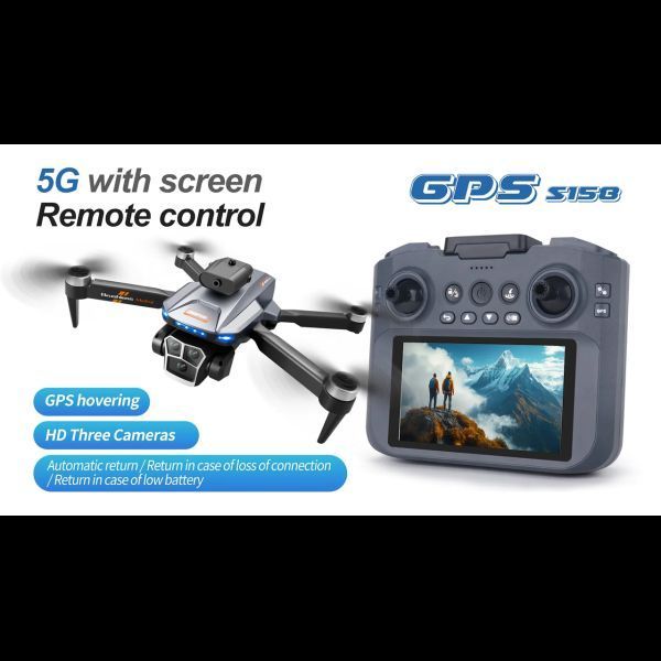 Квадрокоптер S158 MAX Радіокерований дрон з пультом з екраном GPS FPV 4K до 2 км. 20 хв S158MAX фото