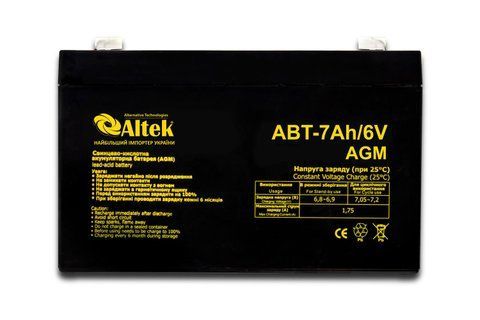 Акумулятор ALTEK ABT 7Ah 6V AGM 2114990 фото