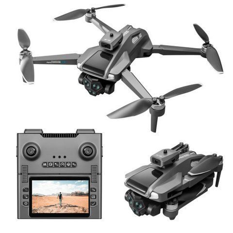 Квадрокоптер M66 MAX з пультом і екраном, FPV, подвійна камера, безщіткові мотори, складаний дрон M66MAX фото