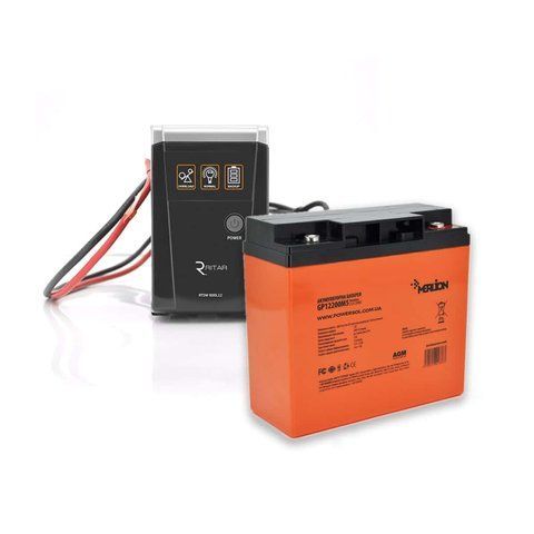 Комплект ДБЖ RITAR RTSW-600 LED з АКБ MERLION AGM 12V 60 Ah 2115712 фото